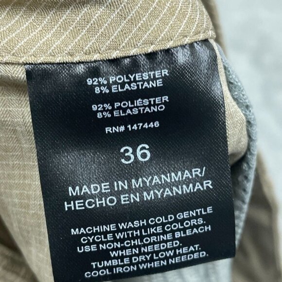 Hang Ten Mens Tan Stretch Chino Shorts Size 36 Casual Lightweight a0398 - Picture 4 of 6